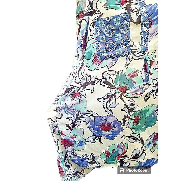 HOPE SPRINGS XL Tunic Oversized Sl Sheer Blue Floral Long Boho Hippie - Picture 5 of 10